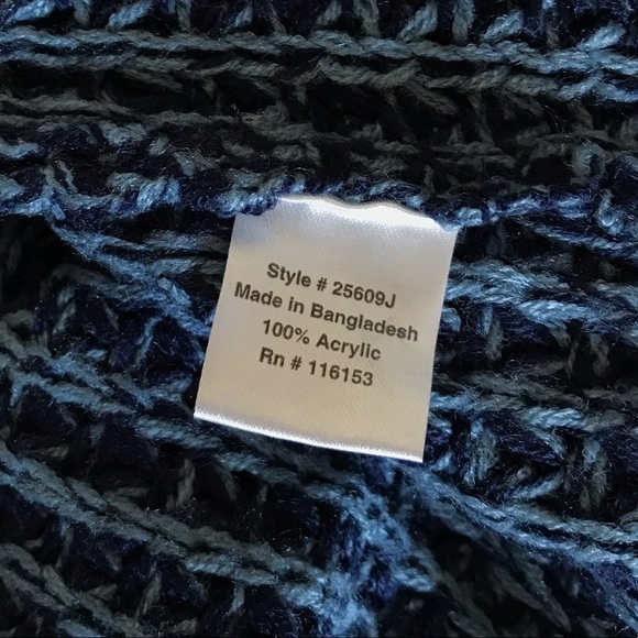 Poof! Blue Deep V Neck Knit Tunic Sweater - Picture 9 of 10